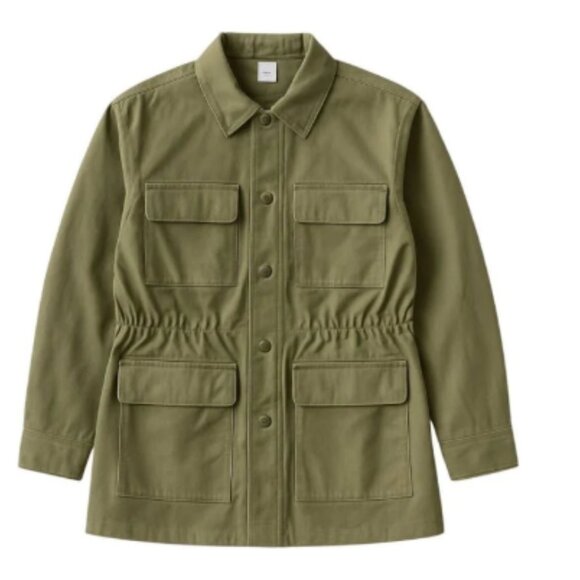 PINK Victoria's Secret Jackets & Blazers - PINK VS Olive Utility Jacket Cargo Military Zip Snap Front Size Small NWT